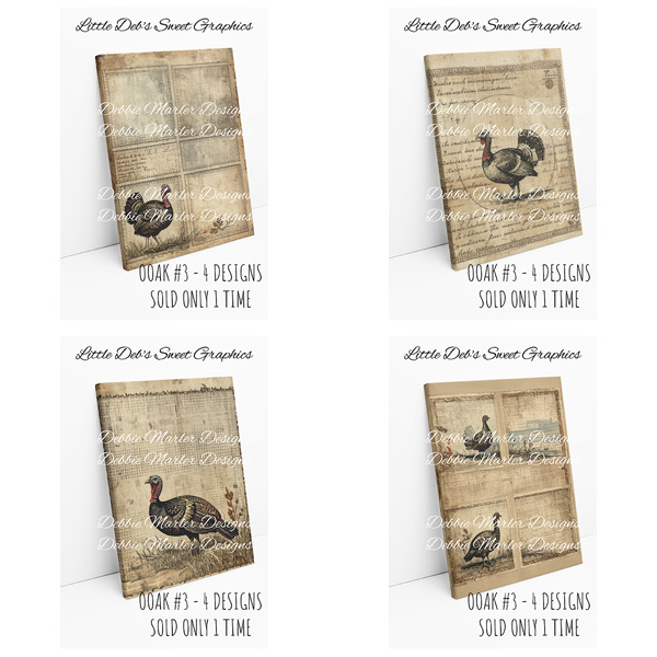 OOAK 3 Design - 4 Different Designs