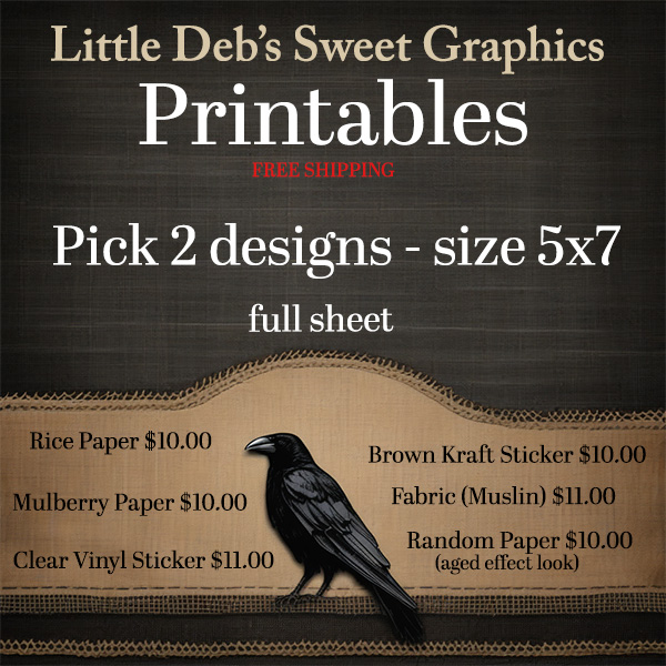 Printable Package 2 - Pick 2 designs - Each design is 5x7
