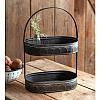 Two-Tiered Corrugated Oval Tray - Black