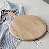 Small Round Cutting Board with Leather Strap