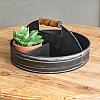 Divided Tray with Wood Handle - Black