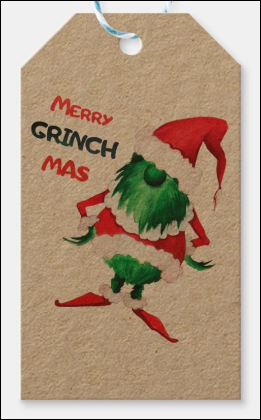Merry Grinchmas Christmas Grinch Hangtag Gift Tag